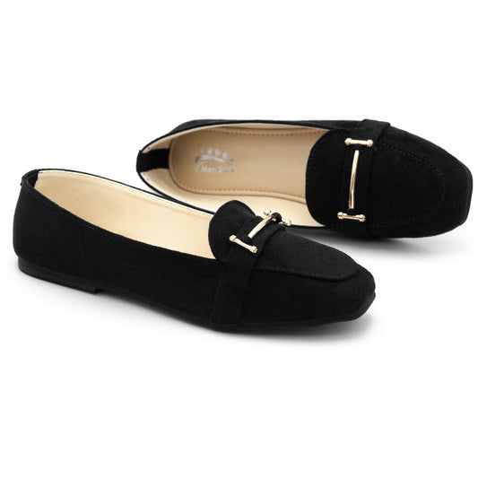 Suede flat pump