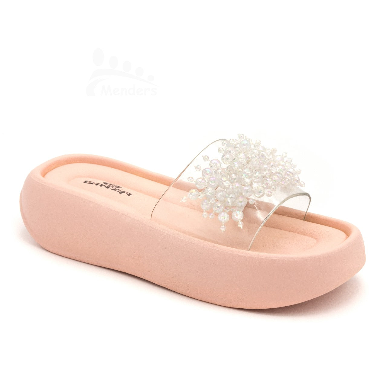 Transparent pearl slipper